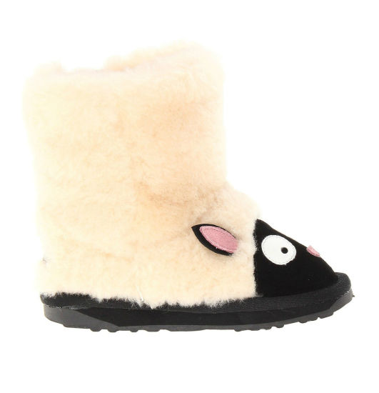Sedex Audit Carton Animal Sheep Skin Soft Wool 100% Pure Sheep Wool Slippers Kids House Fur Shoes Boots