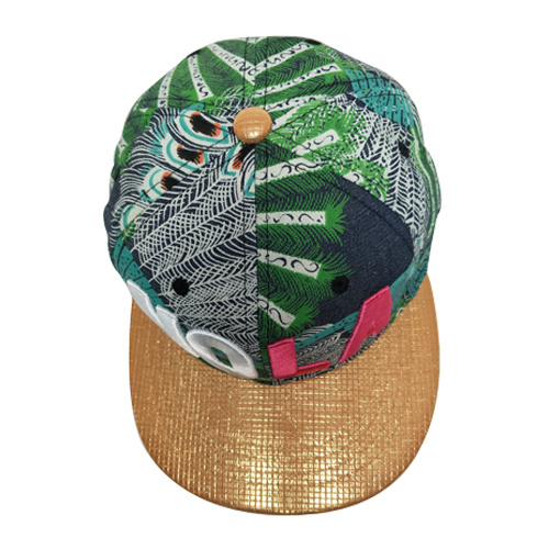 Custom New Sublimation Printing Wall Pattern Gorras Snapback with Hemp Flat Brim