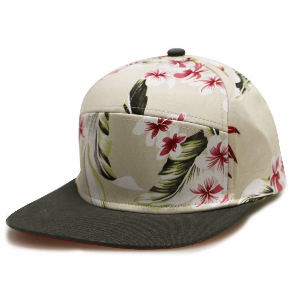 Custom Cotton Unisex Flat Brim Printed 7 Panel Snapback Hat