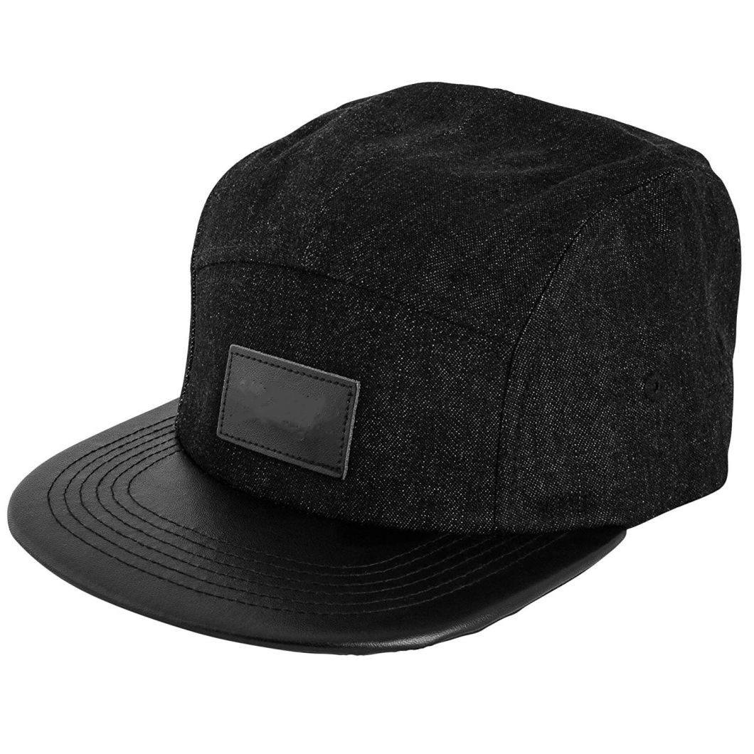 Sedex Audit Custom 5-Panel Patch Jeans Snapback with Leather Brim