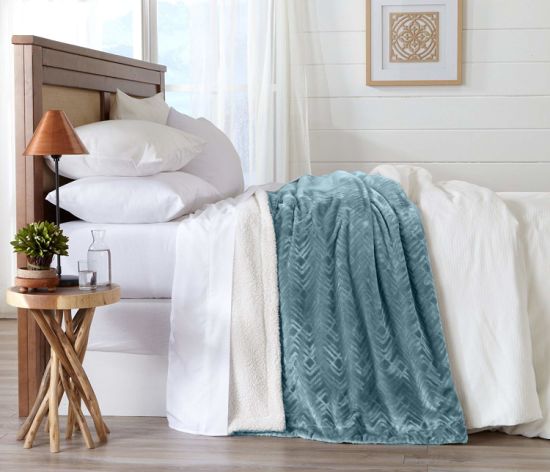 Sedex Audit 100% Polyester Warm Berber Fleece Reversible Plush Sherpa Blanket