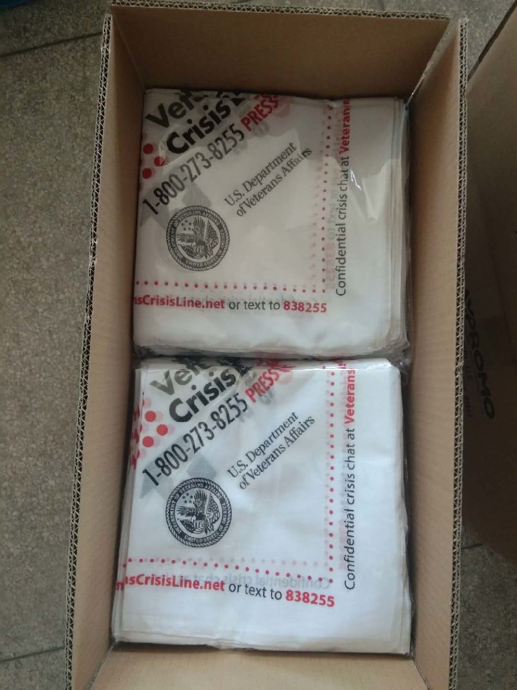 OEM Wholesale USA Square 100% Organic Cotton America Army White Color Bandana