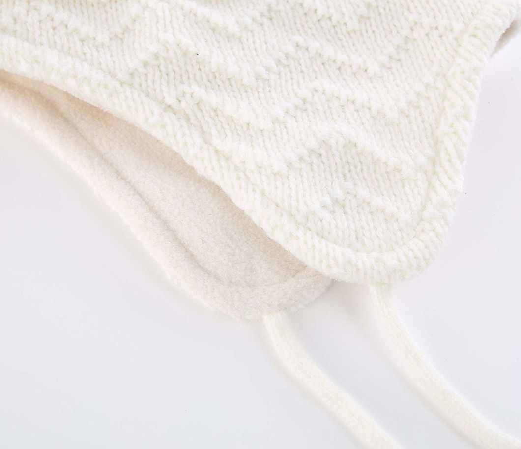 100% Acrylictoddler Baby Fleece Beanie Knit Hat Winter Kids with Earflap