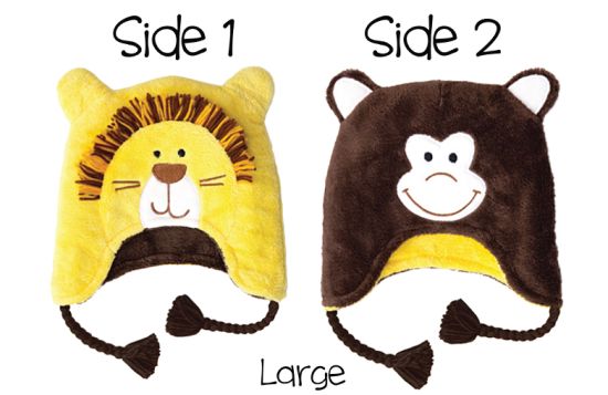Soft Velvet Fleece Animal Lion Monkey Beanie Warm Children Hat