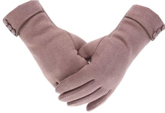 Touchscreen Fleece Windproof Winter Warm Wear Fashion Gloves with Button