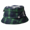 Polyester Plaid Flannel Downturned Brim Bucket Terry Towelling Hat