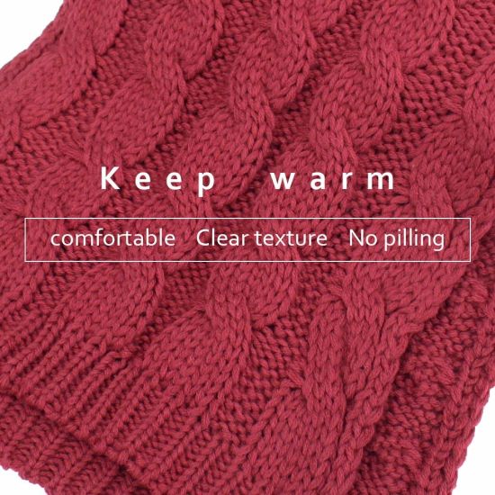 Sedex Audit 100% Acrylic Winter Fashion Warm Soft Cable Knit Hat Glove Scarf Set