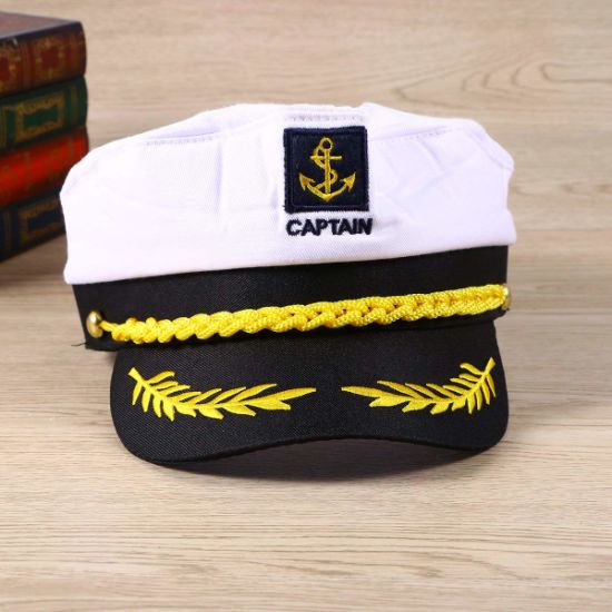 Sedex Audit 100% Cotton Embroidered Captain Officer Navy Cap for Costume