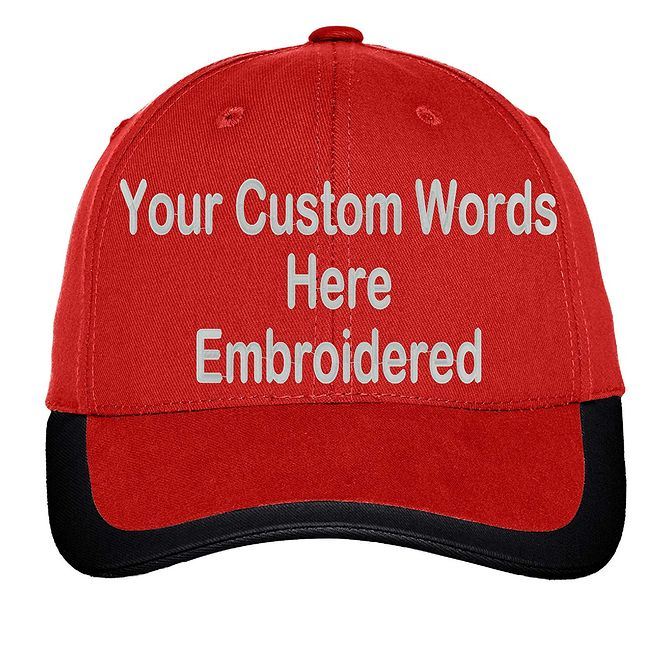 100% Cotton Custom Cap Hat with Your Custom Word Embroidered