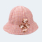 Wholesale Custom Wool Striped Baby Girls Hat with Flower Detailing