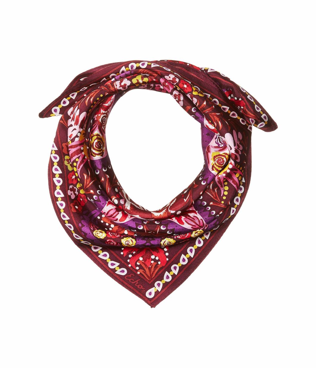 BSCI Audit Wholesale Custom Lady Flower Pattern Square Silk Bandana