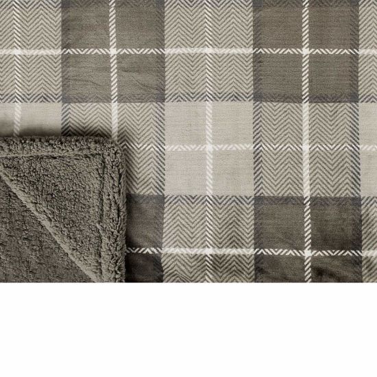 100% Polyester Super Soft Cozy Reversible Sherpa Throw Plaid Fleece Blanket