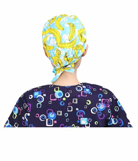 Wholesale 100% Cotton Adjustable Cord Breathable Spacious Scrub Hat