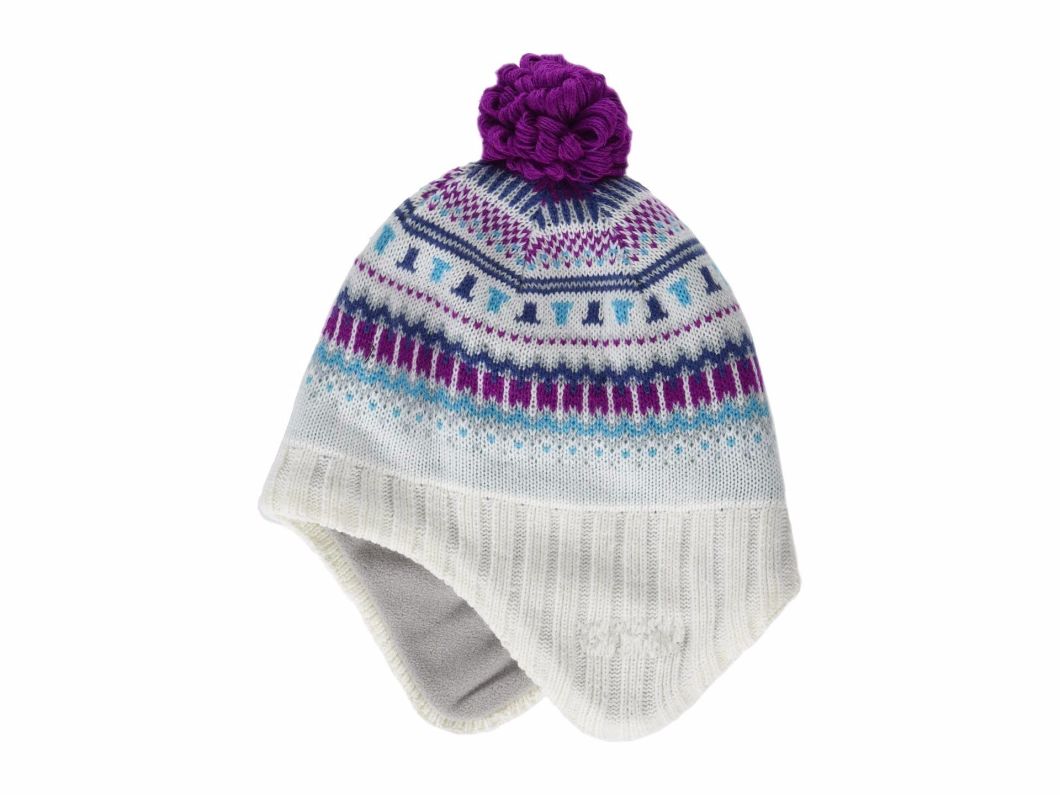 Fleece Lining Winter Hat with Decorative POM POM for Kids