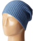 Warm Blue Blank Slouchy Ribbed Knitted Unisex Winter Hat Beanie