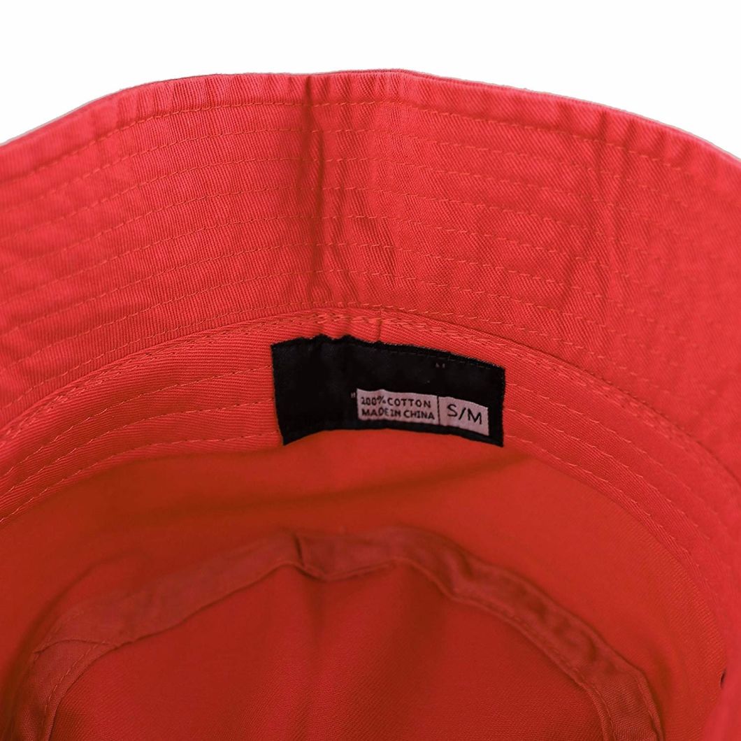 100% Cotton Blank Packable Bucket Red Hat with Ventilation Eyelets