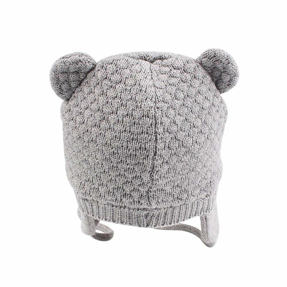 Wholesale Winter Warm Bear Toddler Earflap Beanie Knitted for Baby Hat Cute