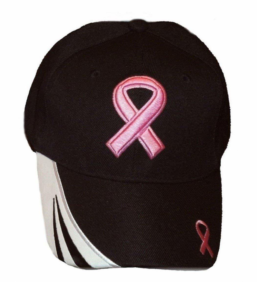 Custom 100% Cotton Adjustable Curved Baseball Style 6-Panel Pink Ribbon Cap