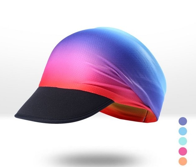 Custom Fashion Polyester Print Sublimation Cycling Cap with Soft Curved Brim