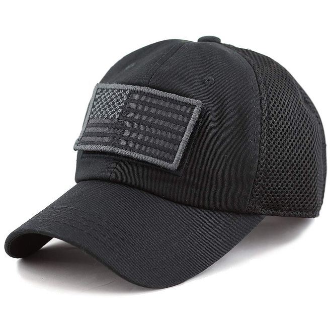Custom 100% Cotton Unisex Flag Patches Tactical Hat with Mesh