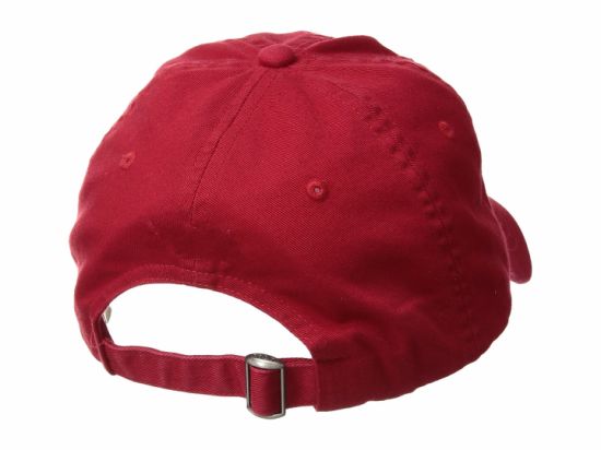 Sedex Audit Adjustable 6 Panel Curved Bill Red Cap with Your Embroidered Logo at Front Back