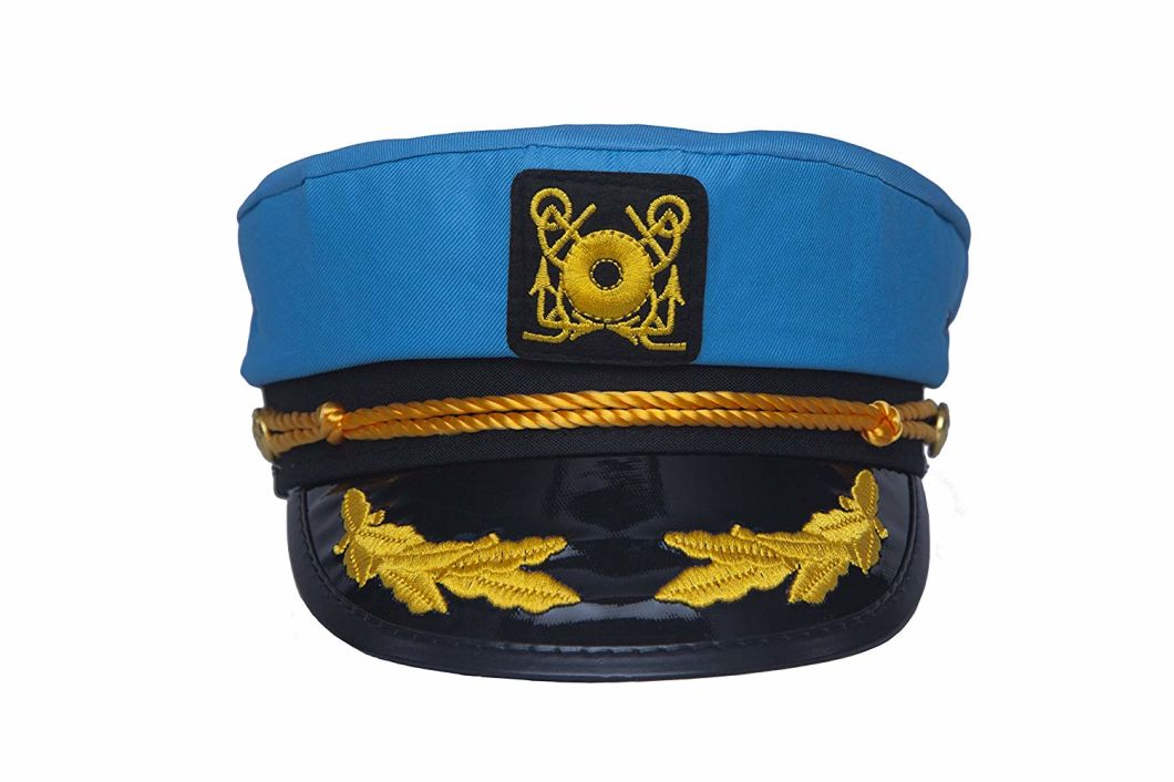 Sedex Audit Wholesale Custom Blue Military Officer Uniform Captain Hat Navy for Costume