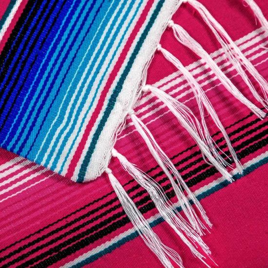 Wholesale Custom Large Square Cotton Mexican Blanket for Party Decorations Tablecloth