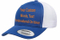 Custom Curved Bill Snapback Trucker Cap Personalized with Embroidered Text Logo