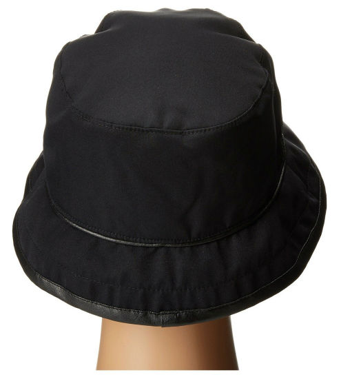 Sedex Audit Polyester Waterproof Bucket Black Hat with Leather Trim