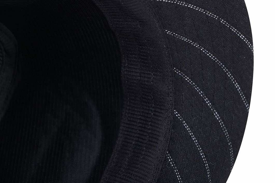 Cotton Gangster Fedora Striped Curved Short Brim Michael Jackson Hat