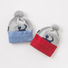 Embroidered Winter Warm Striped Beanie Knitted Baby POM POM Hat