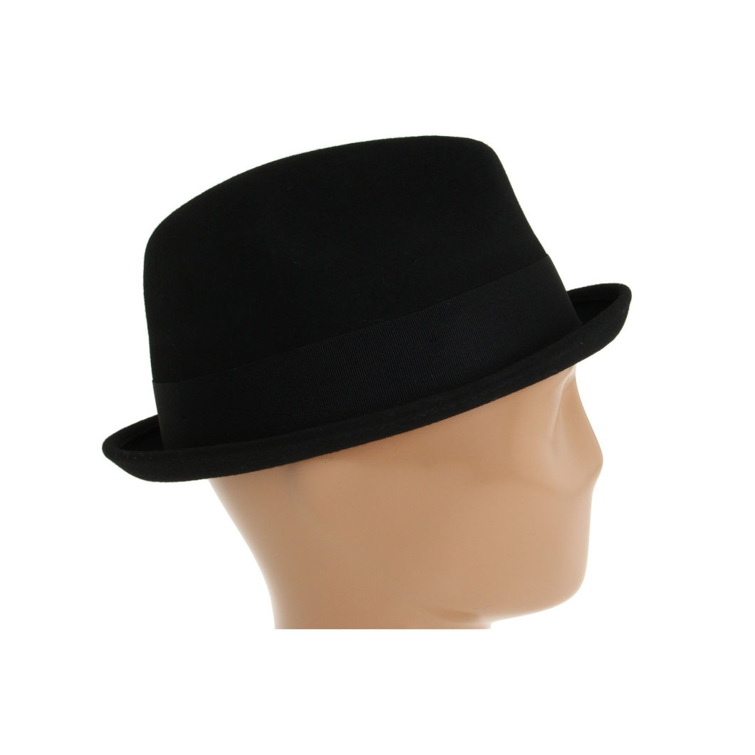 Custom Flipped Brim Felt Fedora Oktoberfest Hat with Leather Sweatband
