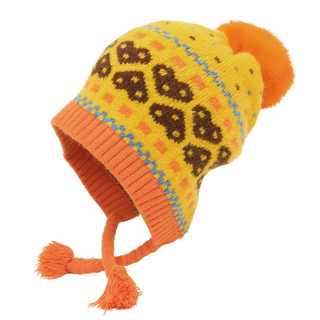 Acrylic Winter Warm Beanie Knitted Baby Hat with POM POM