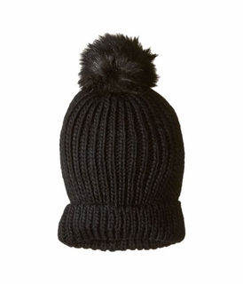 100% Acrylic Hat Winter Women with Interchangeable Faux-Fur POM