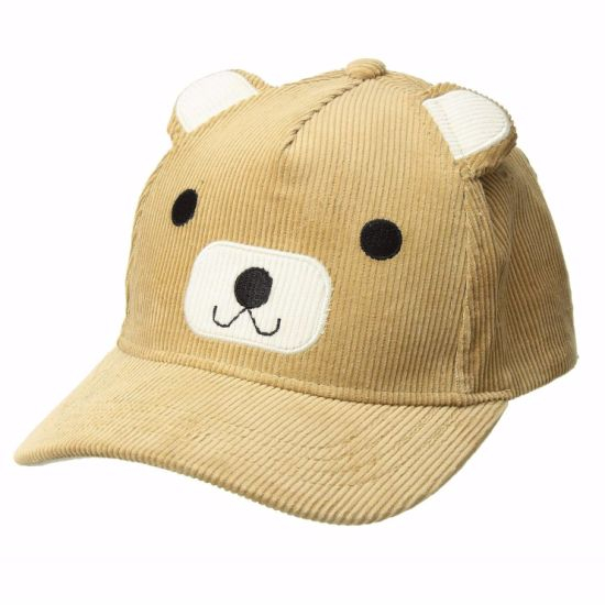 Children Kid 6-Panel Bear Ball Ear Cap with Interior Sweatband