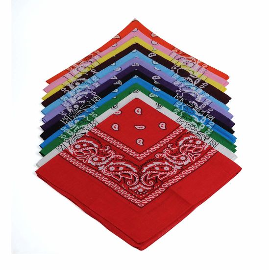 100% Cotton Fashion Accessories Double Sided Print Handkerchief Headwrap Headband Scarf Bandana