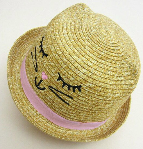 Sedex Audit 3D Embroidery Funny Cartoon Lovely Animal Straw Children Hat