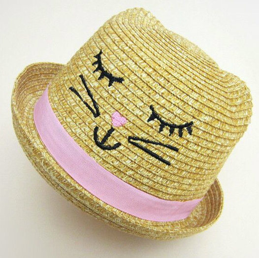 Sedex Audit 3D Embroidery Funny Cartoon Lovely Animal Straw Children Hat