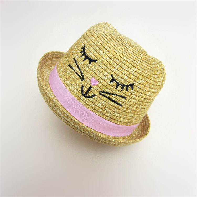 Sedex Audit 3D Embroidery Funny Cartoon Lovely Animal Straw Children Hat