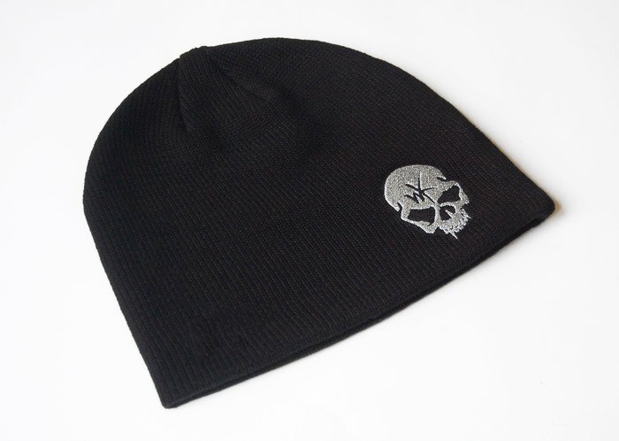 100% Acrylic Custom Warm Winter Beanie Knitted Hat with Skull Embroidered for Man Women