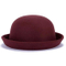 Women Roll-up Brim Fedora Bucket Classic Wool Bowler Round Hat