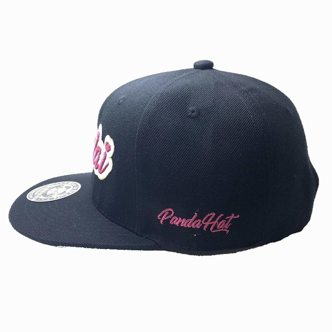100% Polyester Adjustable 6-Panel Cursive 3D Puff Embroidery Hat