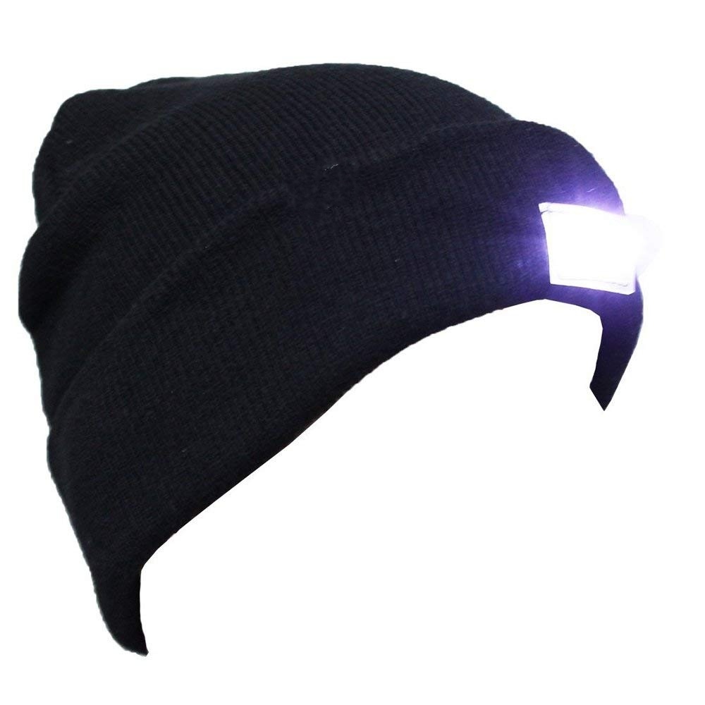 Wholesale Custom Acrylic Winter Camping Outdoor Knitted LED Beanie Hat
