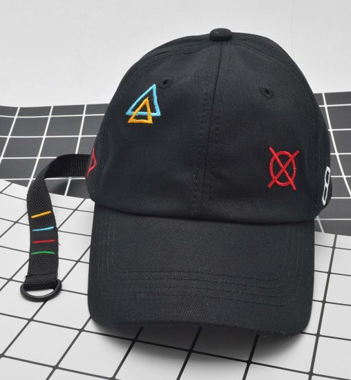 Unisex 6-Panel Embroidered Unconstructed Cotton Adjustable Baseball Cap Long Strap