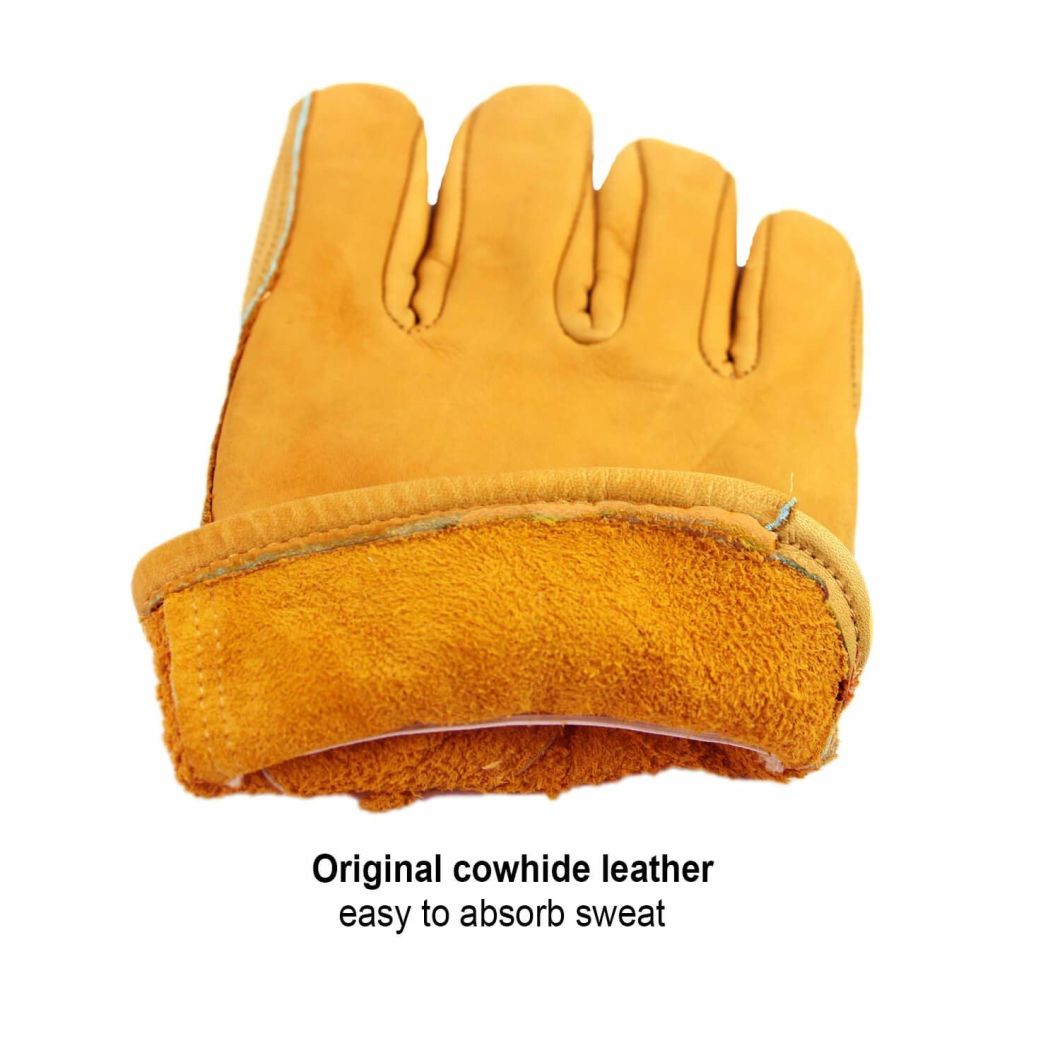 Full Cowhide Leather Flexible Durable Stretchable Tough Working Leather Glove