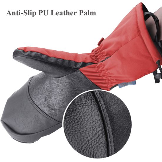 Quick-Dry Winter Windproof Motorcycling Waterproof Gloves Ski with Leather Polyester