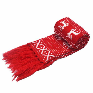 100% Acrylic Custom Crochet Christmas Jacquard Knitted Scarf