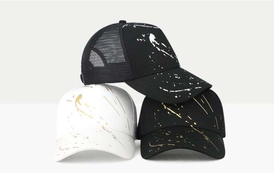 Printed Cotton Dome Black Custom Sport Running Baseball Mesh Cap