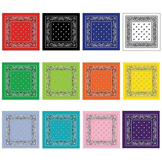 Hot Sales Promotional 100% Cotton 55cm*55cm Black White Paisley Square Printed Bandana