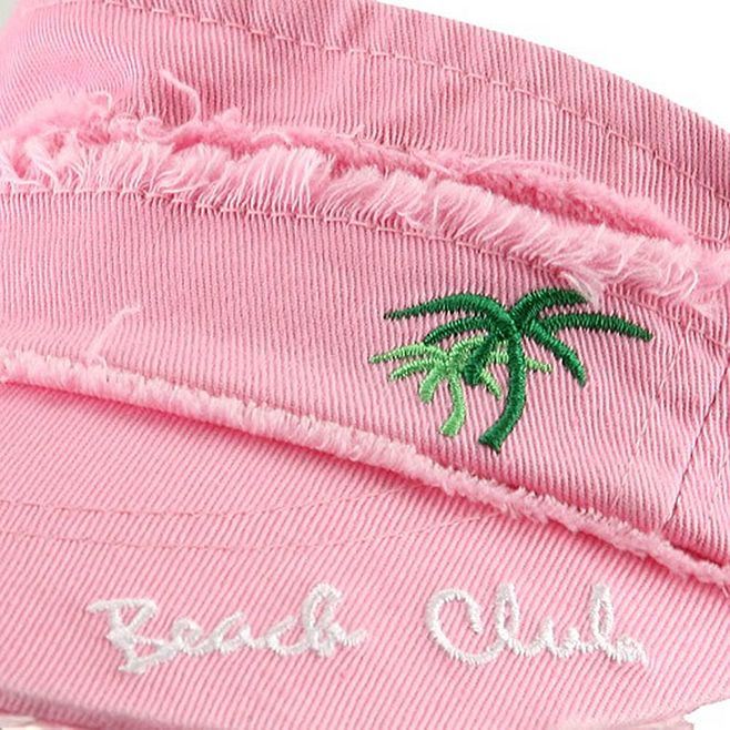 BSCI Audit Adjustable Strap Custom Running Embroidery Logo Pink Sun Visor Hat